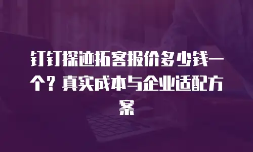 钉钉探迹拓客报价多少钱一个？真实成本与企业适配方案