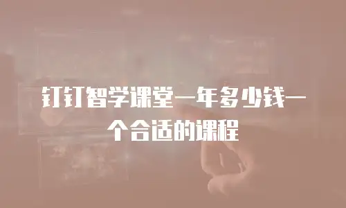 钉钉智学课堂一年多少钱一个合适的课程