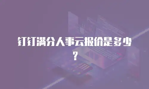 钉钉满分人事云报价是多少？