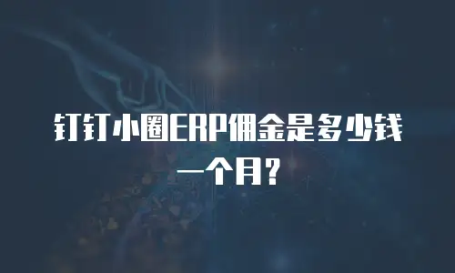 钉钉小圈ERP佣金是多少钱一个月？