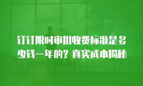钉钉限时审批收费标准是多少钱一年的？真实成本揭秘