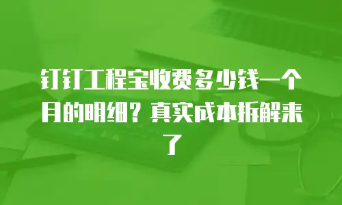 钉钉工程宝收费多少钱一个月的明细？真实成本拆解来了