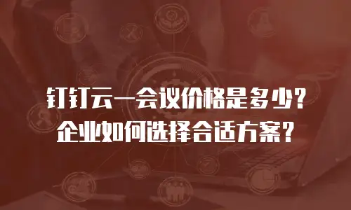 钉钉云一会议价格是多少？企业如何选择合适方案？