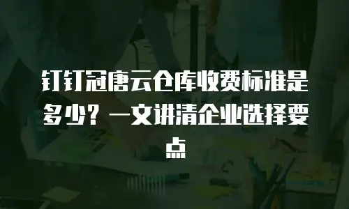 钉钉冠唐云仓库收费标准是多少？一文讲清企业选择要点