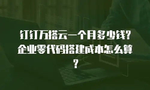 钉钉万搭云一个月多少钱？企业零代码搭建成本怎么算？
