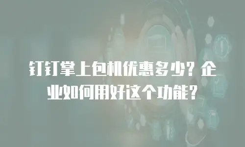 钉钉掌上包机优惠多少？企业如何用好这个功能？