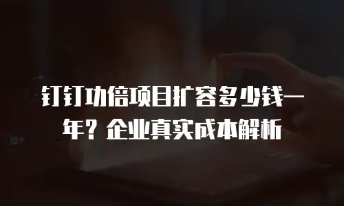 钉钉功倍项目扩容多少钱一年？企业真实成本解析