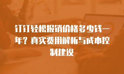 钉钉轻松报销价格多少钱一年？真实费用解析与成本控制建议