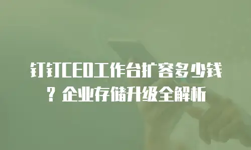 钉钉CEO工作台扩容多少钱？企业存储升级全解析