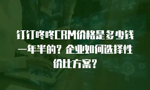 钉钉咚咚CRM价格是多少钱一年半的？企业如何选择性价比方案？