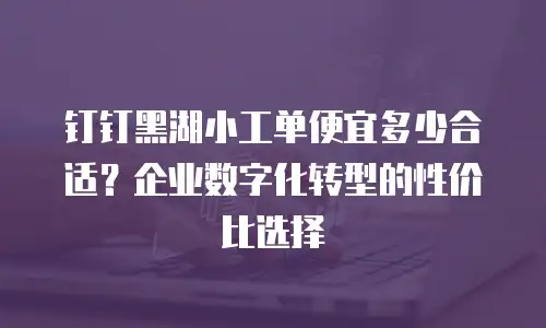 钉钉黑湖小工单便宜多少合适？企业数字化转型的性价比选择