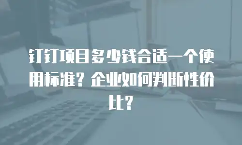 钉钉项目多少钱合适一个使用标准？企业如何判断性价比？