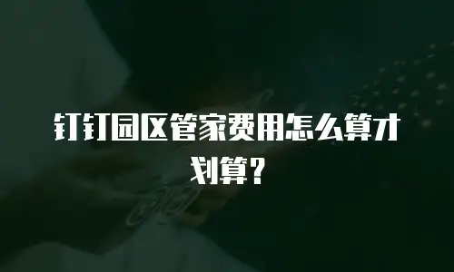 钉钉园区管家费用怎么算才划算？