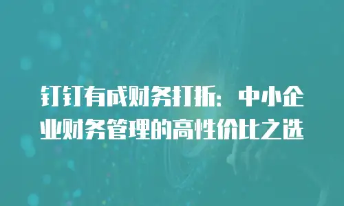 钉钉有成财务打折：中小企业财务管理的高性价比之选