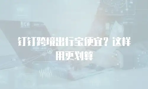 钉钉跨境出行宝便宜？这样用更划算