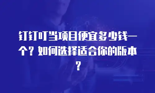 钉钉叮当项目便宜多少钱一个？如何选择适合你的版本？
