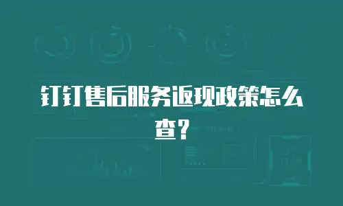 钉钉售后服务返现政策怎么查？