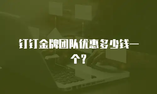 钉钉金牌团队优惠多少钱一个？