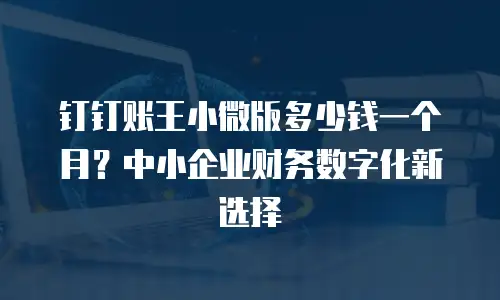 钉钉账王小微版多少钱一个月？中小企业财务数字化新选择