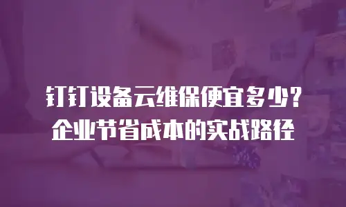 钉钉设备云维保便宜多少？企业节省成本的实战路径