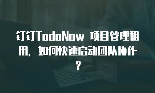 钉钉TodoNow 项目管理租用，如何快速启动团队协作？