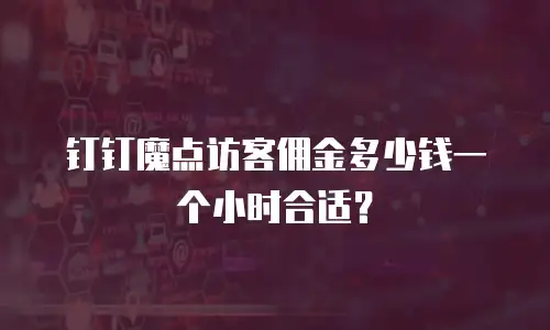 钉钉魔点访客佣金多少钱一个小时合适？