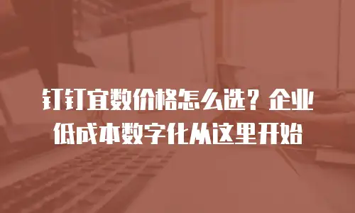 钉钉宜数价格怎么选？企业低成本数字化从这里开始
