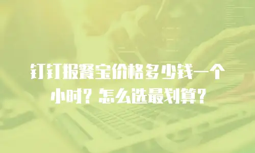 钉钉报餐宝价格多少钱一个小时？怎么选最划算？