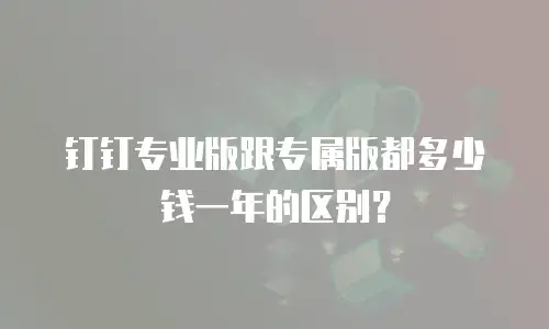 钉钉专业版跟专属版都多少钱一年的区别？