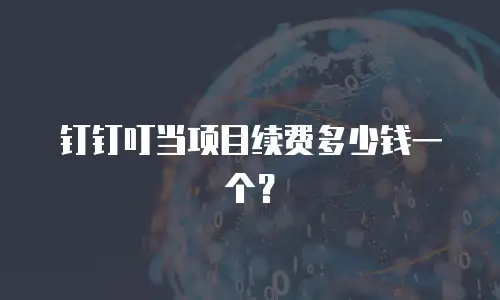 钉钉叮当项目续费多少钱一个？