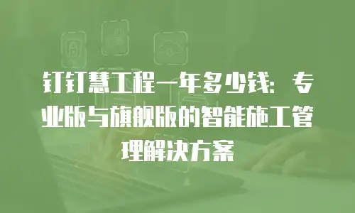 钉钉慧工程一年多少钱：专业版与旗舰版的智能施工管理解决方案