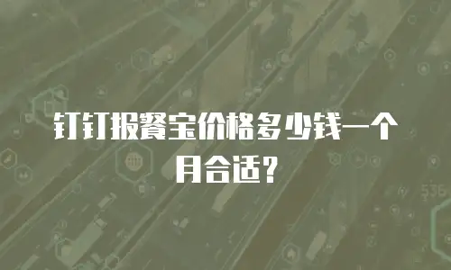 钉钉报餐宝价格多少钱一个月合适？