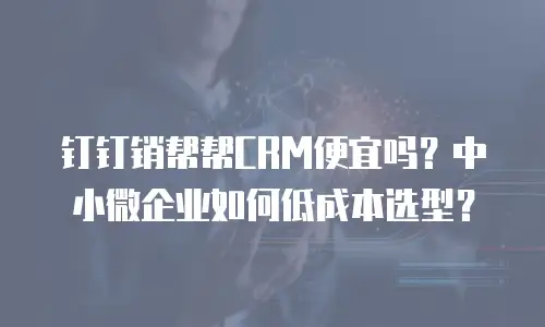 钉钉销帮帮CRM便宜吗？中小微企业如何低成本选型？