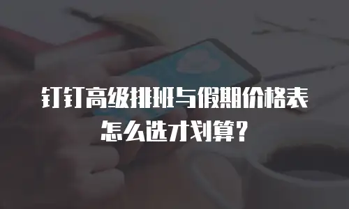 钉钉高级排班与假期价格表怎么选才划算？