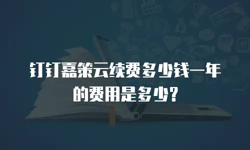 钉钉嘉策云续费多少钱一年的费用是多少？