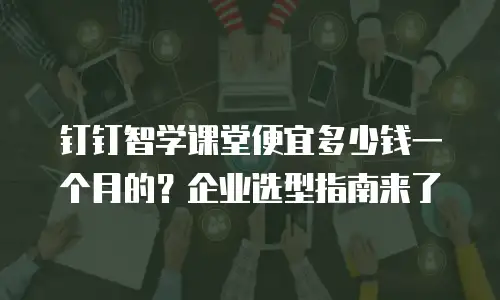 钉钉智学课堂便宜多少钱一个月的？企业选型指南来了