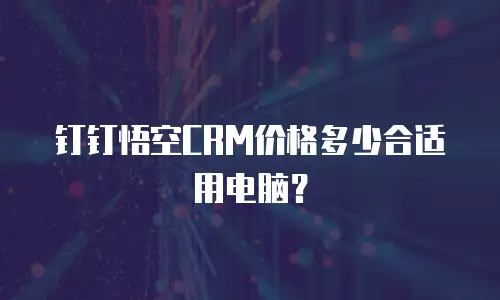 钉钉悟空CRM价格多少合适用电脑？