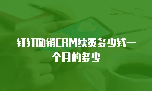 钉钉励销CRM续费多少钱一个月的多少