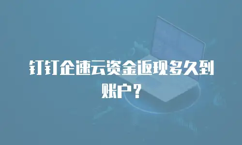钉钉企速云资金返现多久到账户？