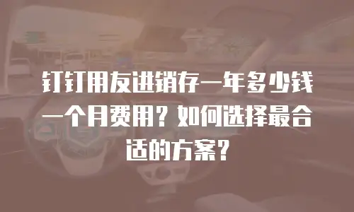 钉钉用友进销存一年多少钱一个月费用？如何选择最合适的方案？