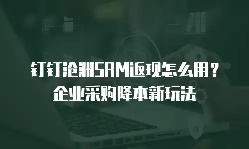 钉钉沧渊SRM返现怎么用？企业采购降本新玩法