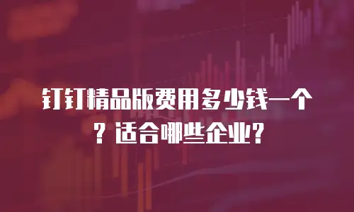 钉钉精品版费用多少钱一个？适合哪些企业？