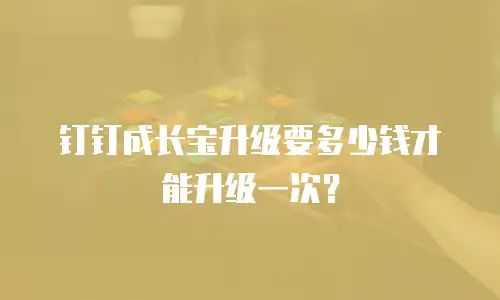 钉钉成长宝升级要多少钱才能升级一次？