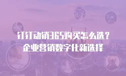 钉钉动销365购买怎么选？企业营销数字化新选择