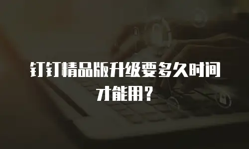 钉钉精品版升级要多久时间才能用？