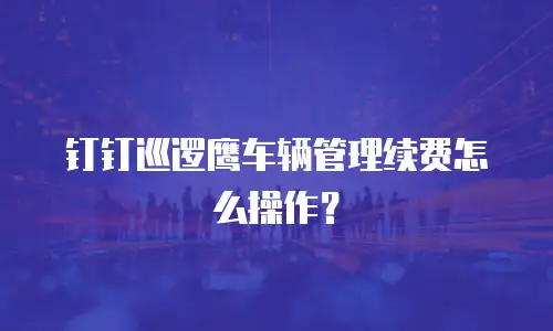 钉钉巡逻鹰车辆管理续费怎么操作？