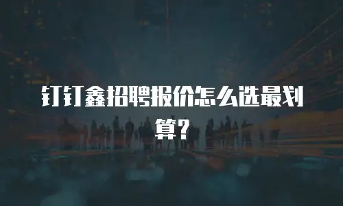 钉钉鑫招聘报价怎么选最划算？