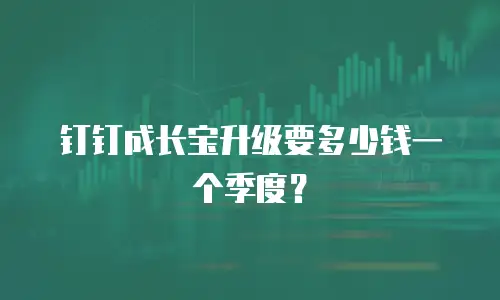 钉钉成长宝升级要多少钱一个季度？