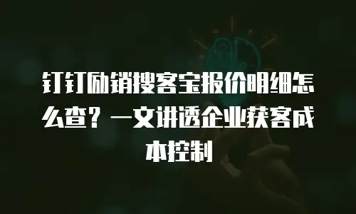 钉钉励销搜客宝报价明细怎么查？一文讲透企业获客成本控制