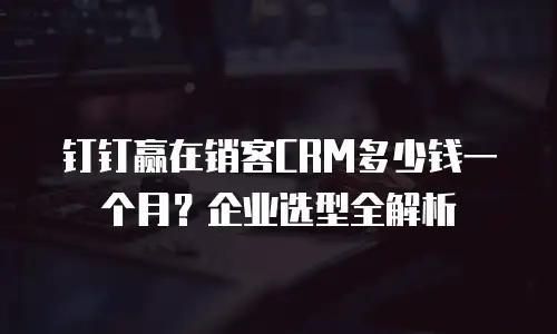 钉钉赢在销客CRM多少钱一个月？企业选型全解析